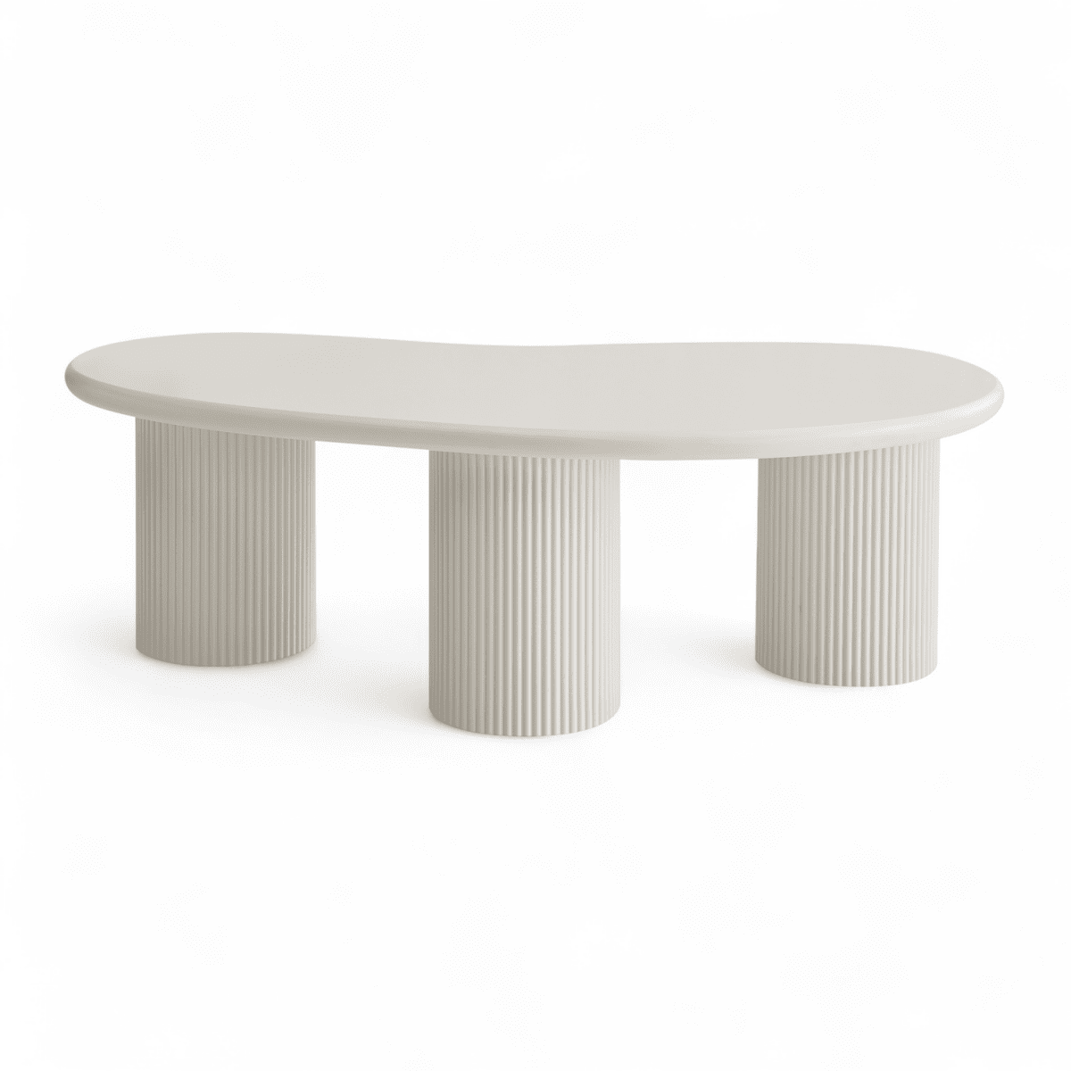 Couchtisch Nierenförmig 130x70 cm - Weiß
