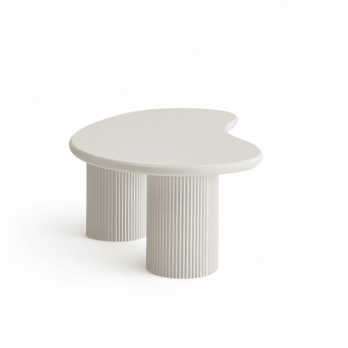 Couchtisch Nierenförmig 130x70 cm - Weiß