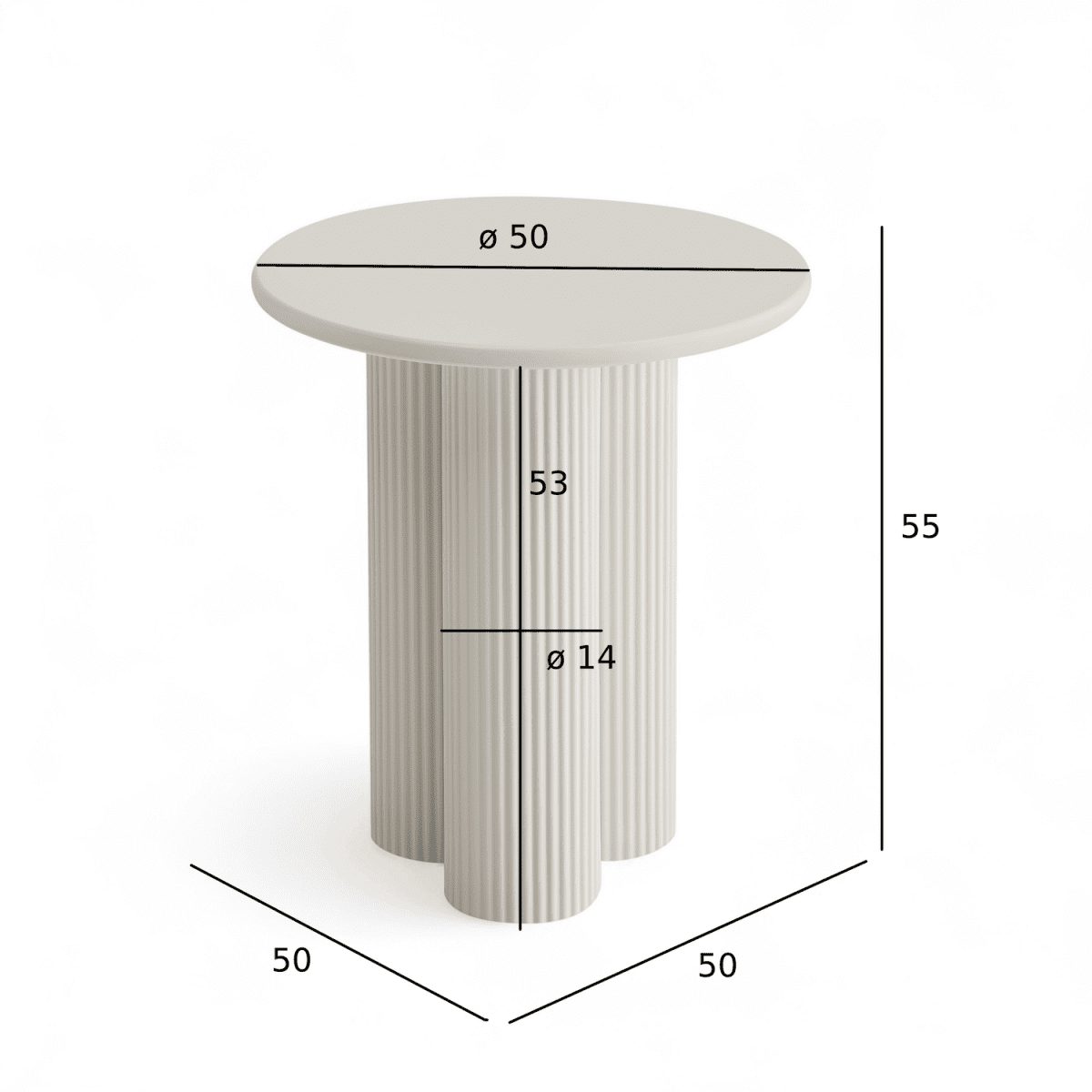 Couchtisch Rund ø50 cm - Weiß