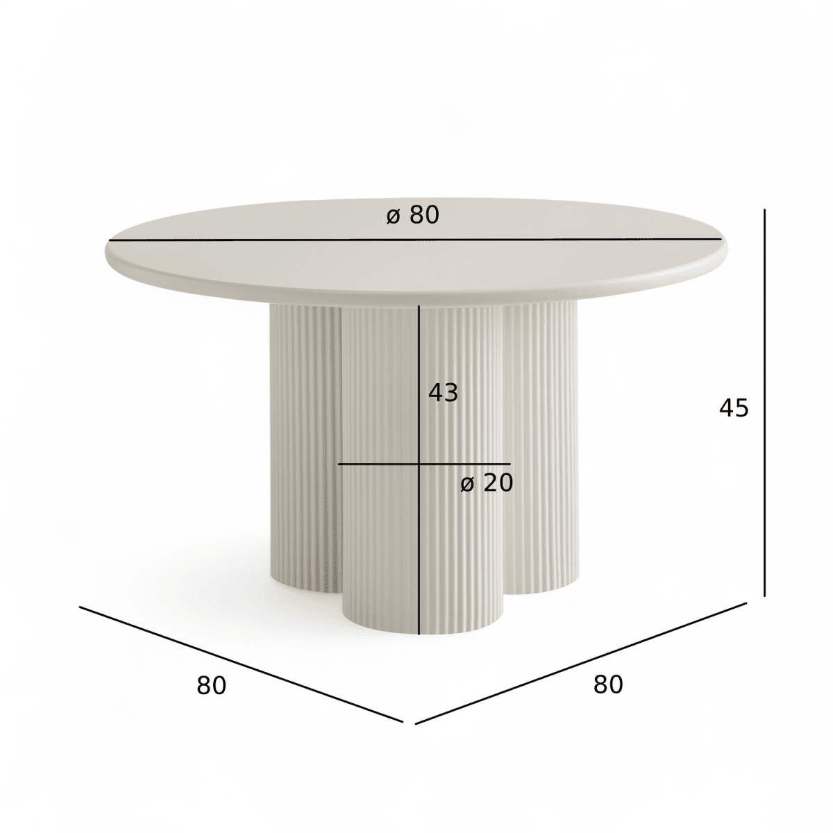 Couchtisch Rund ø80 cm - Weiß