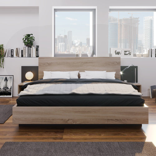 Doppelbett, hölzernes Bett