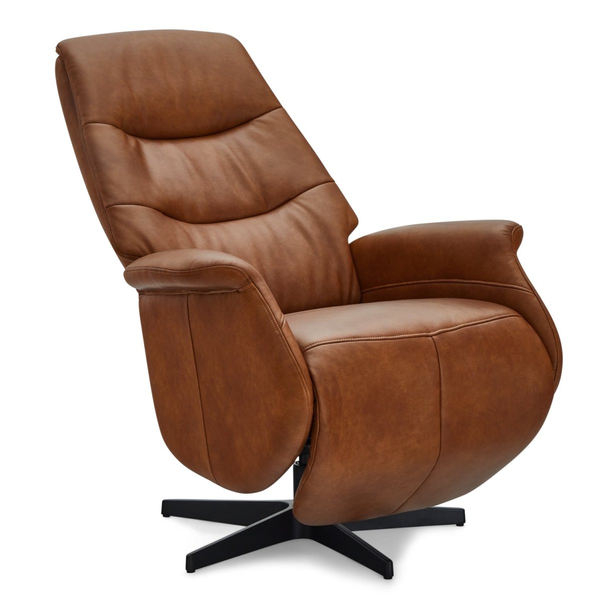 Manueller Relaxsessel - Echtleder Cognac Braun