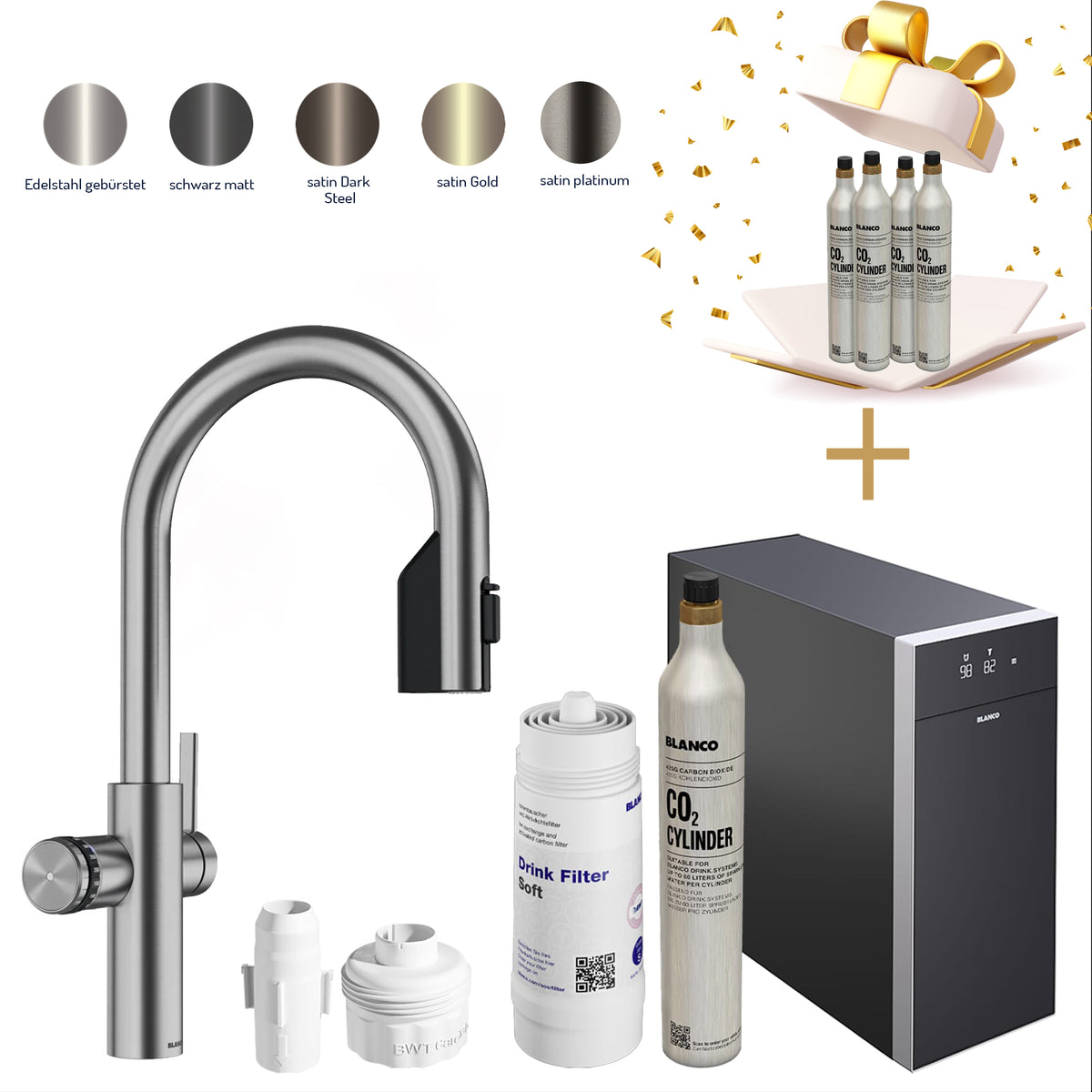 Blanco Set Trinkwasserarmatur | Choice Icona-C Kochendwasser + Kühl- und Karbonisierungseinheit Choice.All, Blanco Choice Icona Choice.All (Copy)