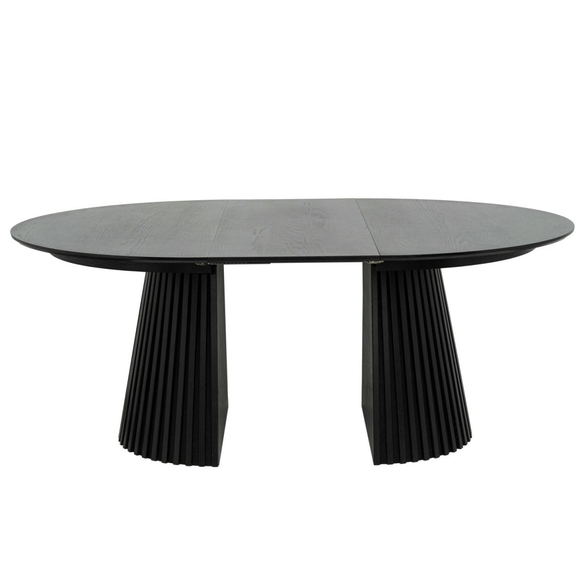 Essgruppe mit 6 Stühle und Esstisch - ø140 cm - Ausziehbar bis 240 cm Schwarz