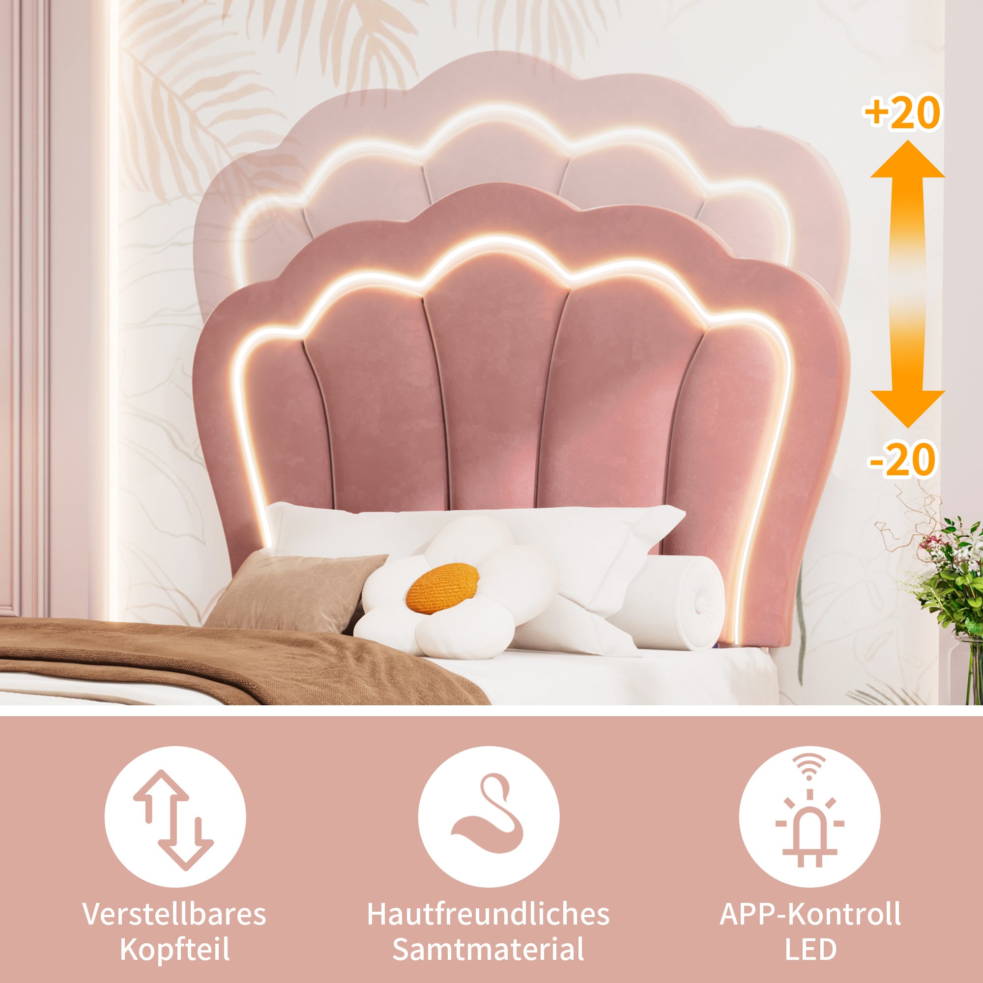 Einzelbett Aus Samt 90 X 190 Cm Mit Schubladen