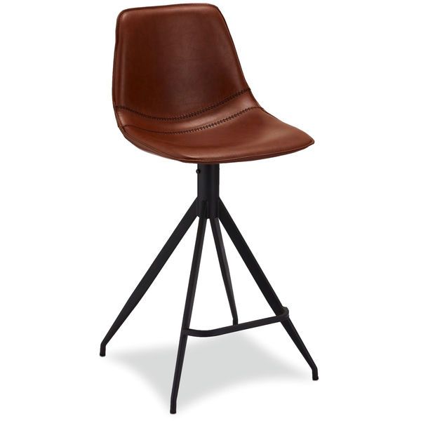 4er Set Barhocker Isabel - Drehbar - Cognacbraun