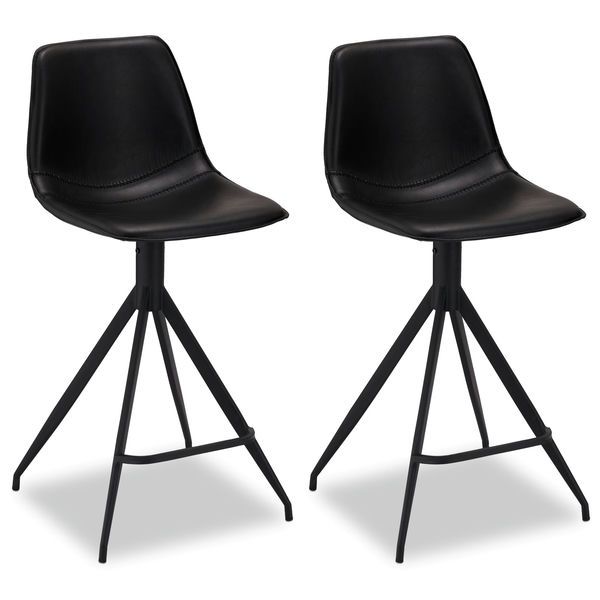 2er Set Barhocker - Schwarz