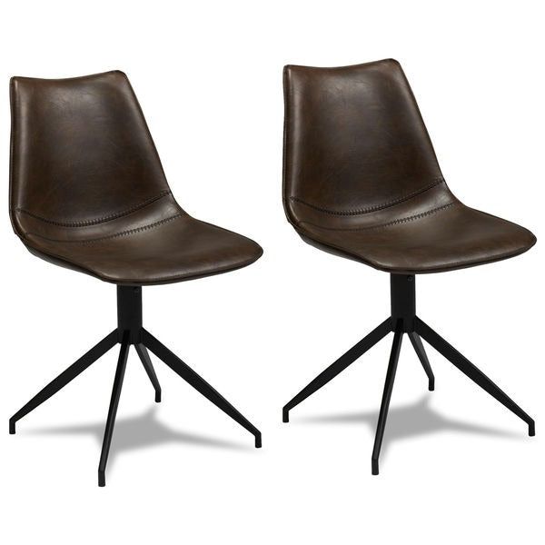 2er Set Esszimmerstühle - Drehbar - Braun