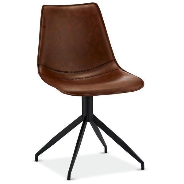 2er Set Esszimmerstühle - Drehbar - Cognac Braun