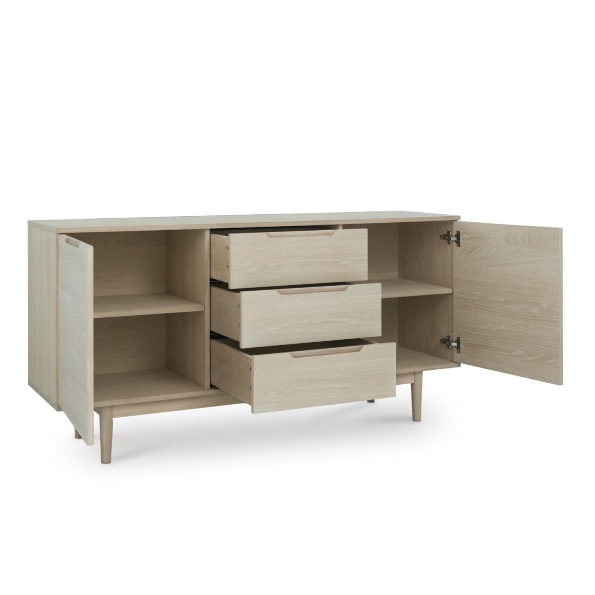 Sideboard mit 2 Türen - 160 cm breit - Eiche bianco