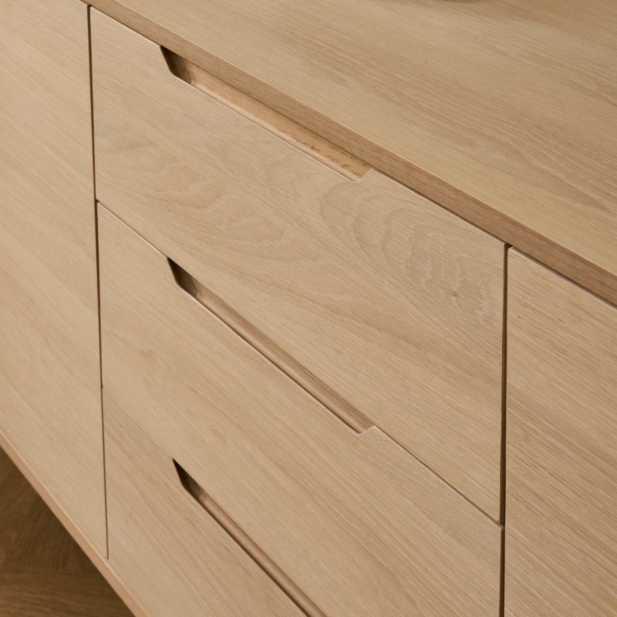 Sideboard mit 2 Türen - 160 cm breit - Eiche bianco