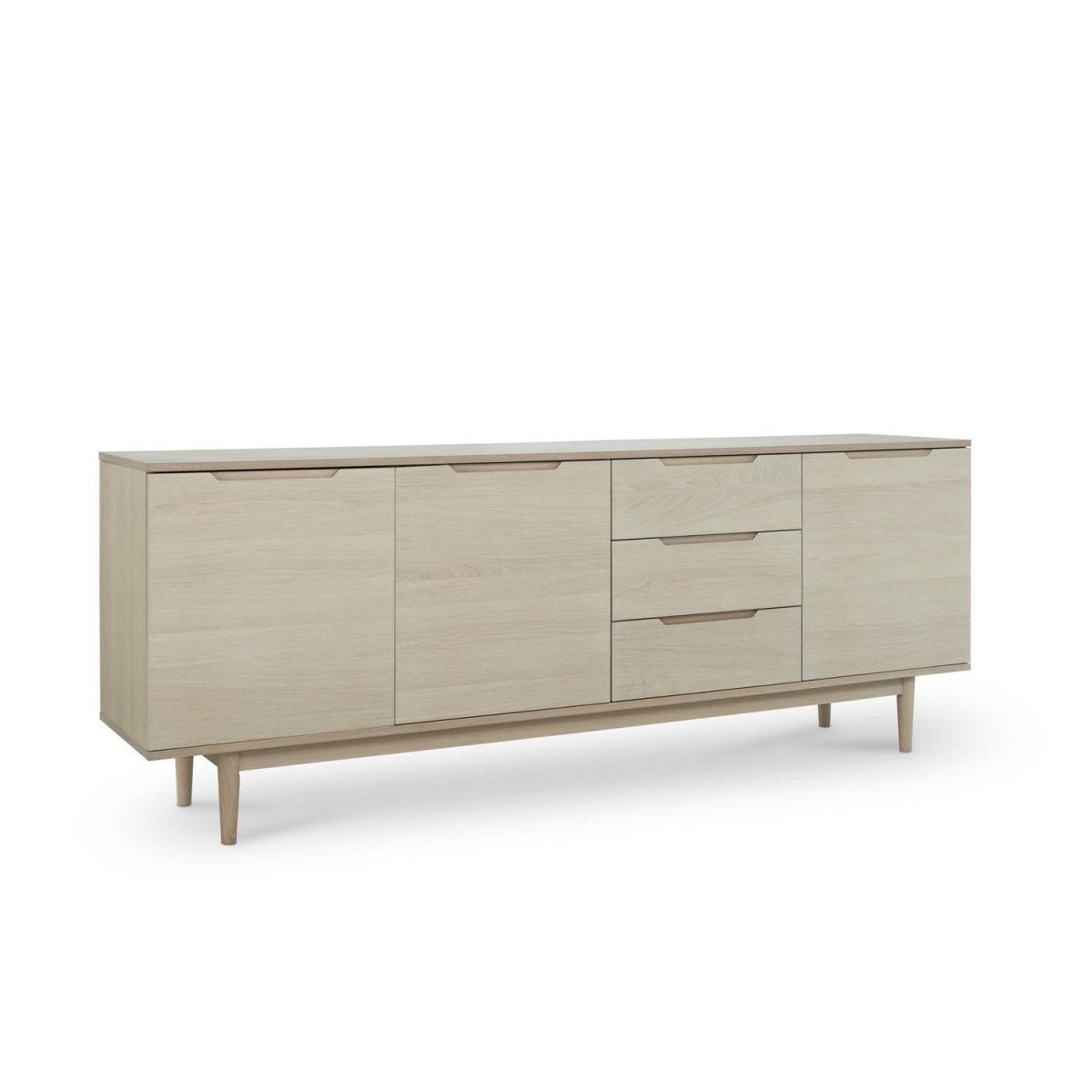 Sideboard mit 3 Türen - 213 cm breit - Eiche bianco