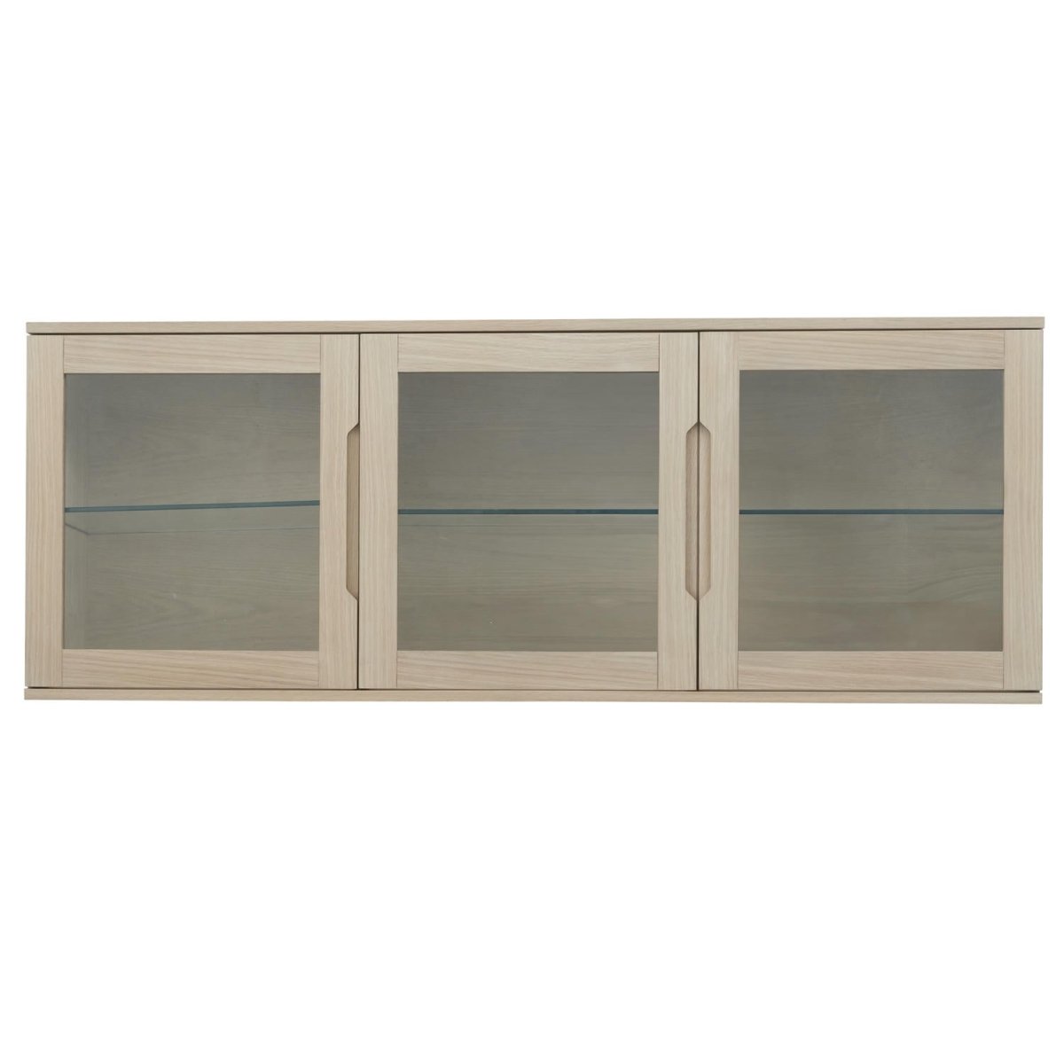 Wandschrank mit LED-Beleuchtung - 160 cm breit - Eiche bianco