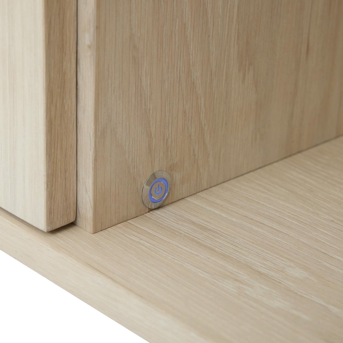 Wandschrank mit LED-Beleuchtung - 213 cm breit - Eiche bianco