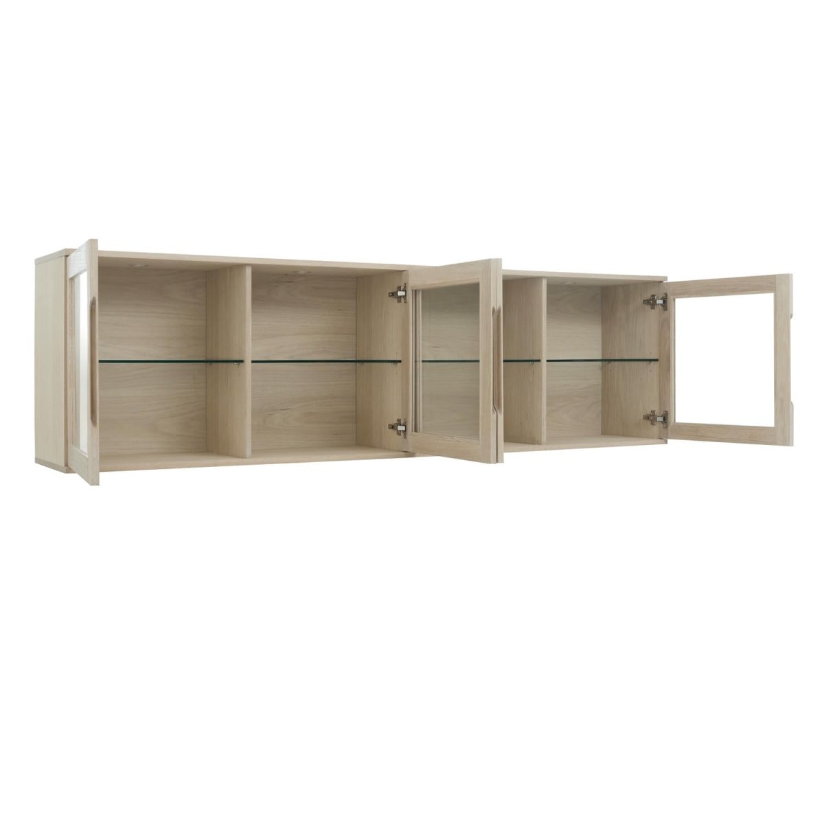Wandschrank mit LED-Beleuchtung - 213 cm breit - Eiche bianco