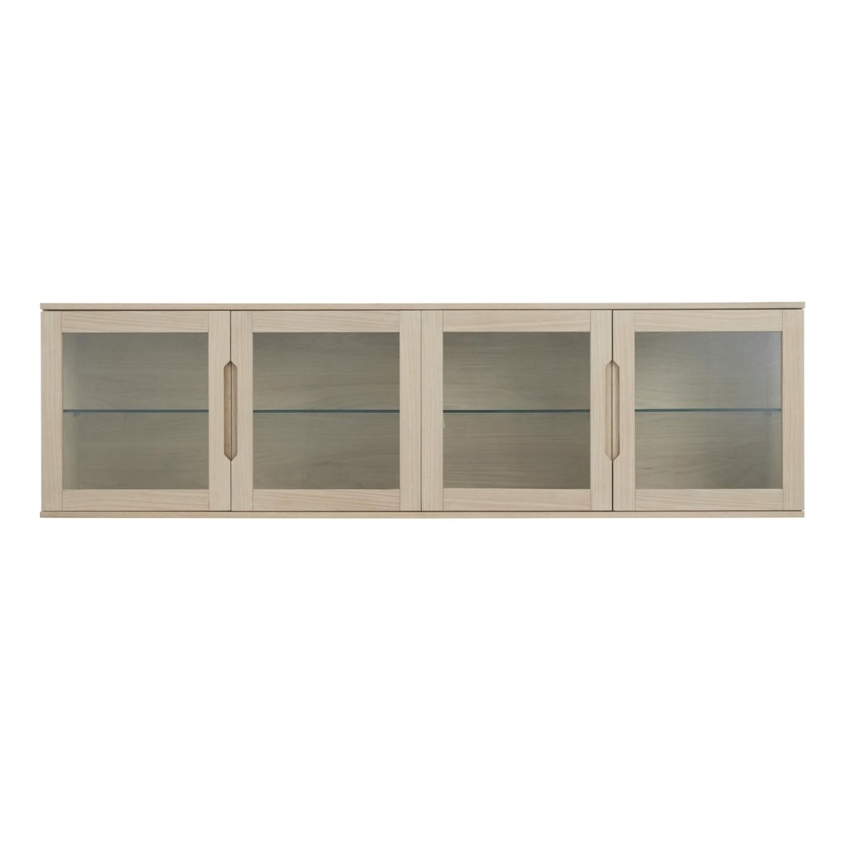Wandschrank mit LED-Beleuchtung - 213 cm breit - Eiche bianco