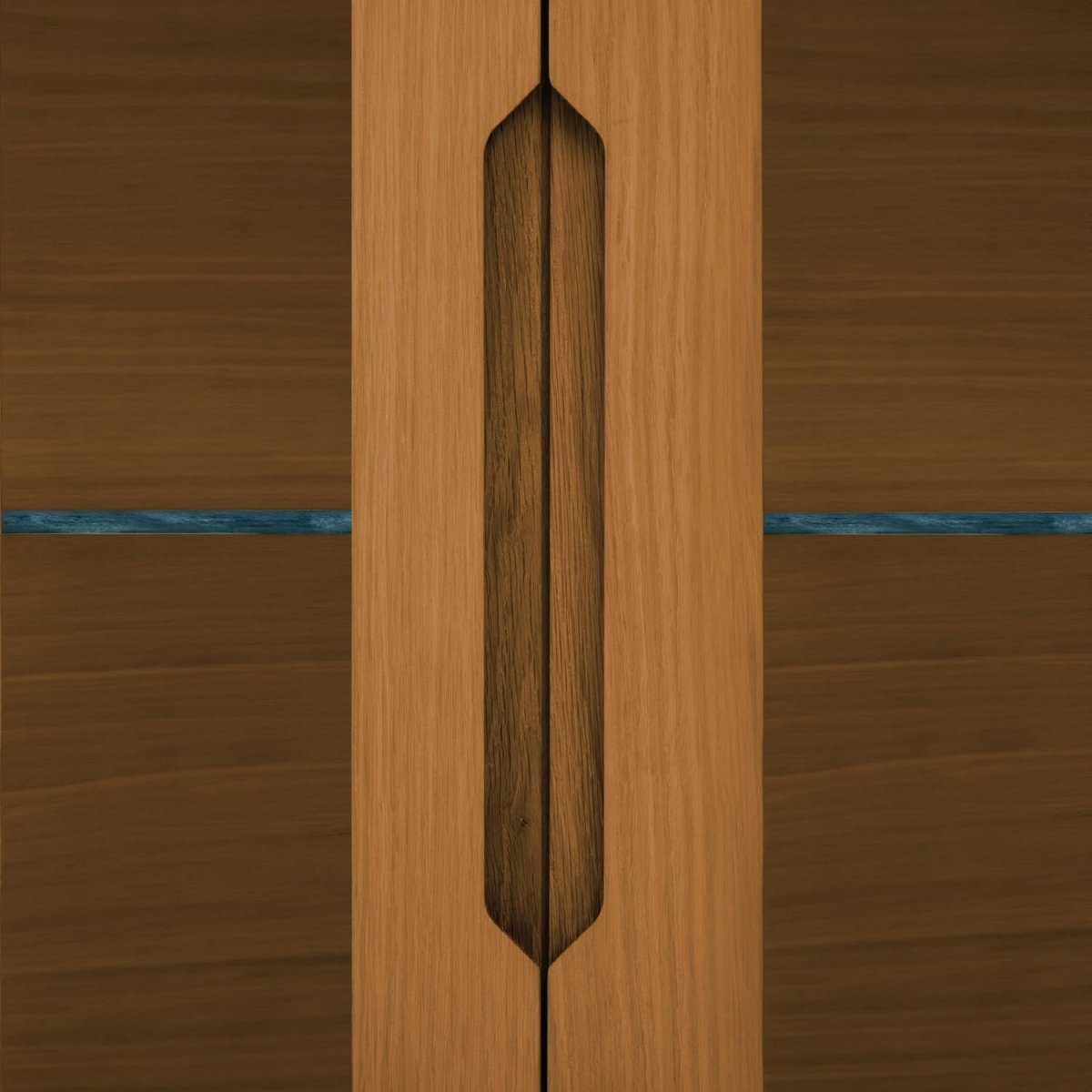 Wandschrank mit LED-Beleuchtung - 213 cm breit - Wildeiche