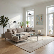 L-Form Ecksofa Links - Stoffbezug Beige