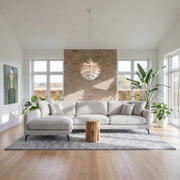L-Form Ecksofa Links - Stoffbezug Grau