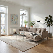L-Form Ecksofa Rechts - Stoffbezug Beige