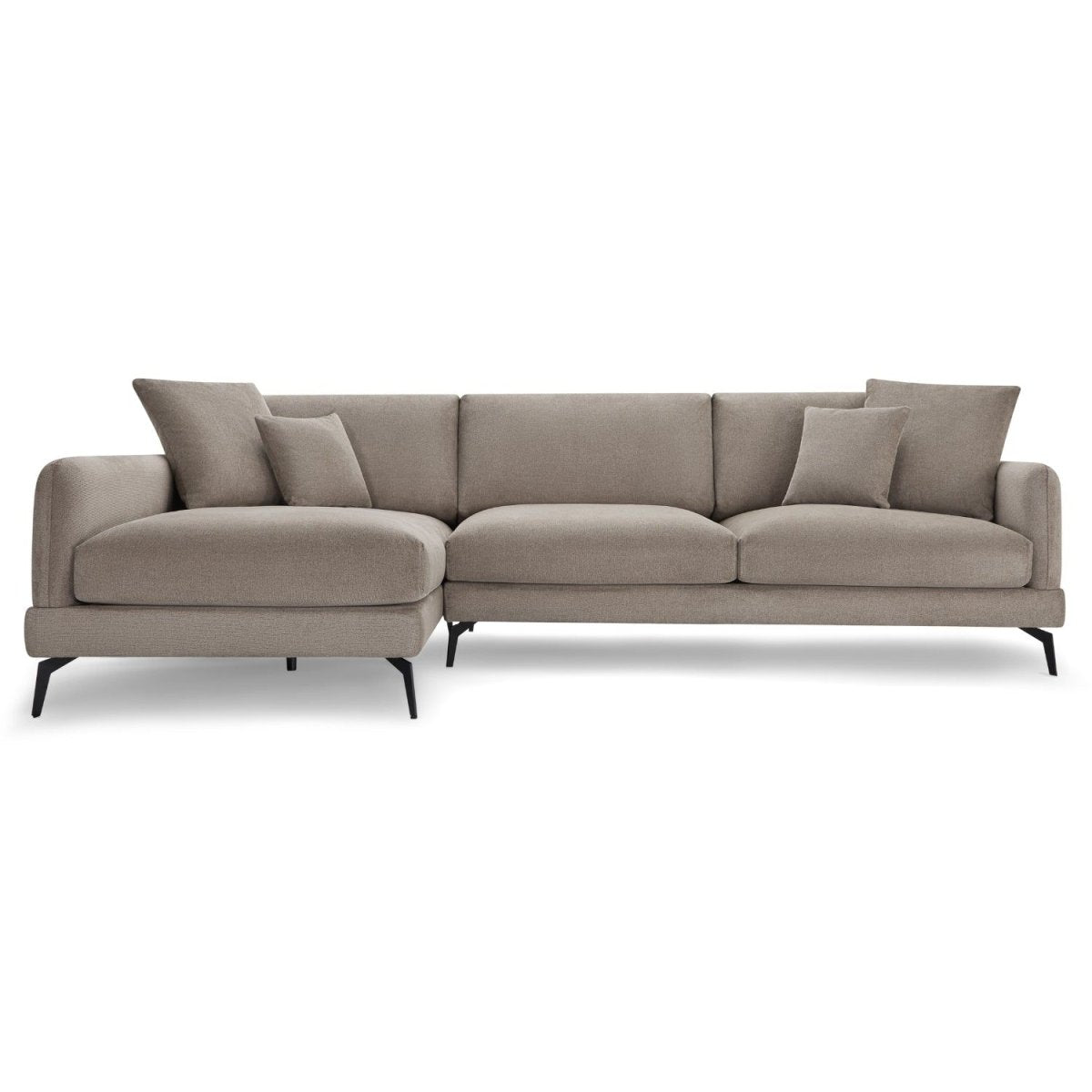 L-Form Ecksofa Links - Stoffbezug Beige