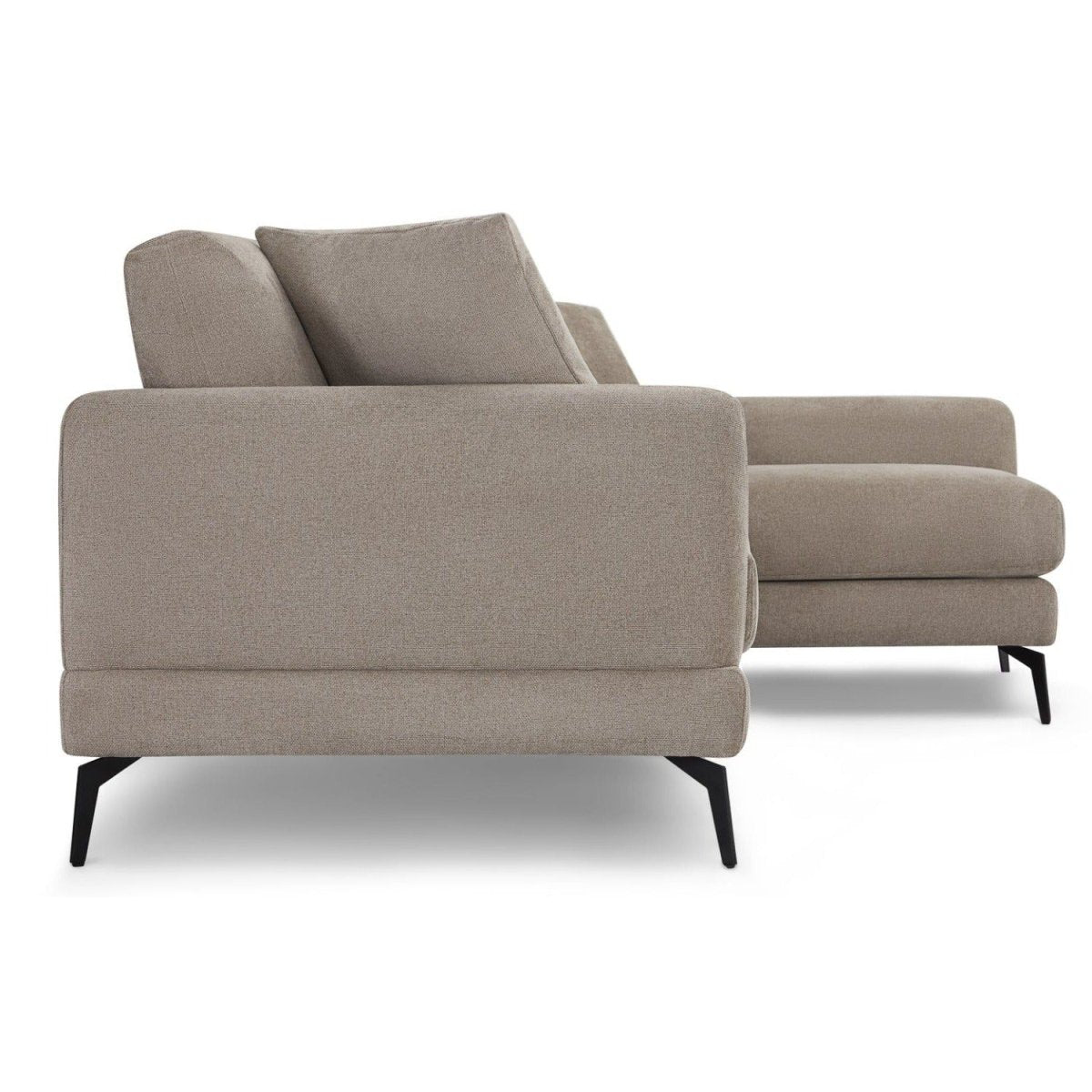 L-Form Ecksofa Rechts - Stoffbezug Beige