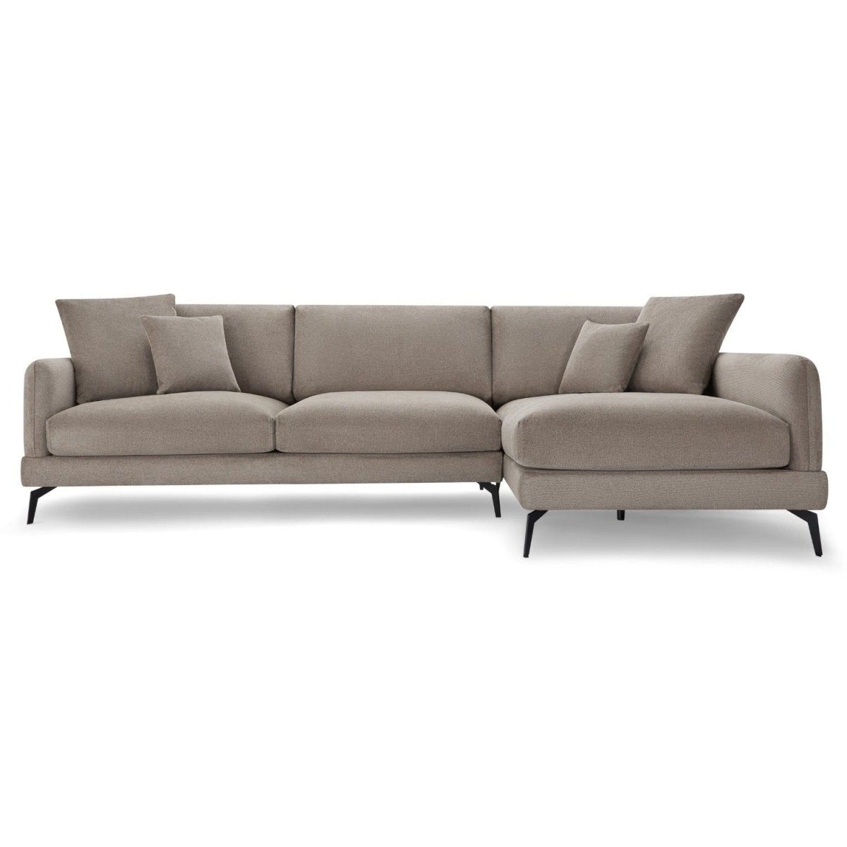 L-Form Ecksofa Rechts - Stoffbezug Beige