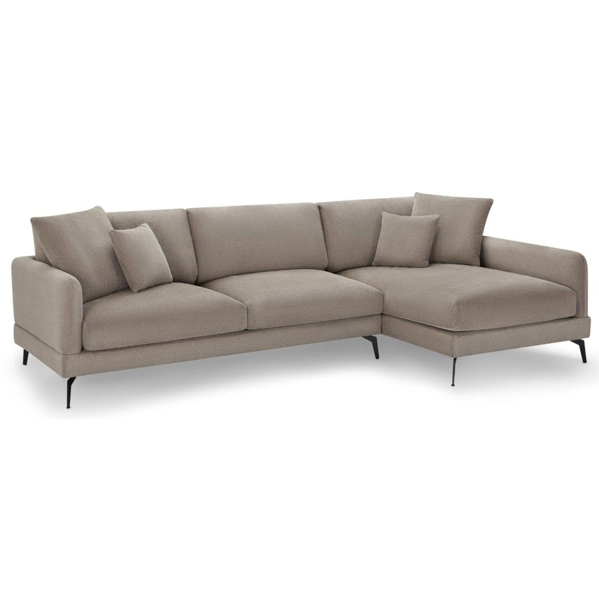L-Form Ecksofa Rechts - Stoffbezug Beige