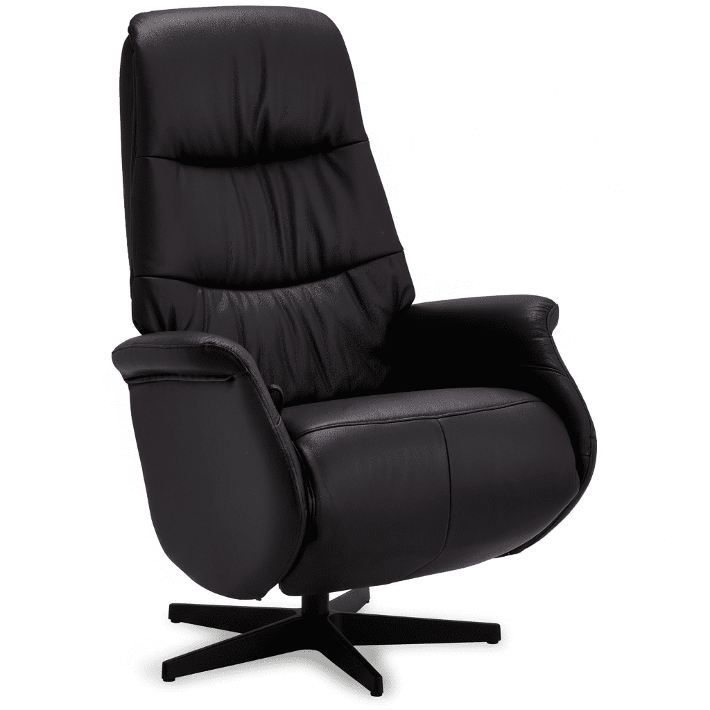 Manueller Relaxsessel - Echtleder/PVC Schwarz
