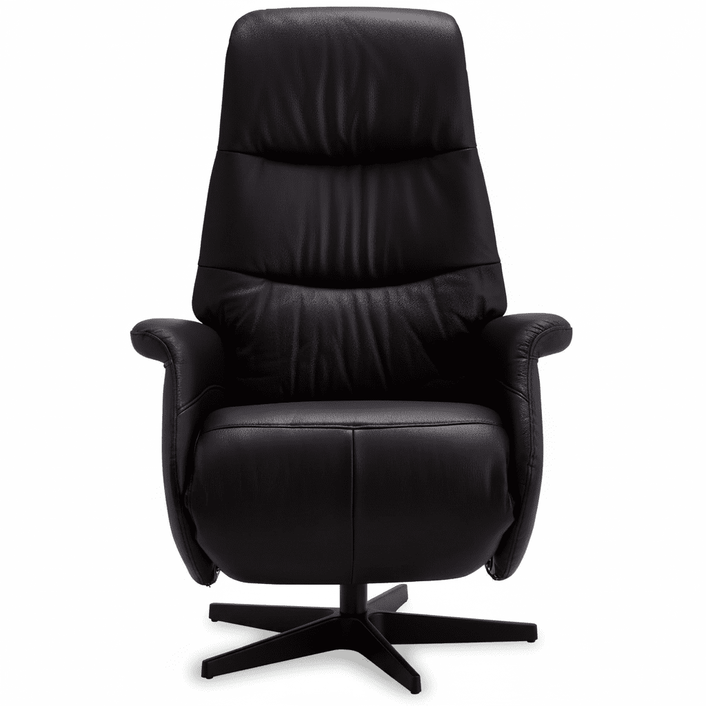 Manueller Relaxsessel - Echtleder/PVC Schwarz