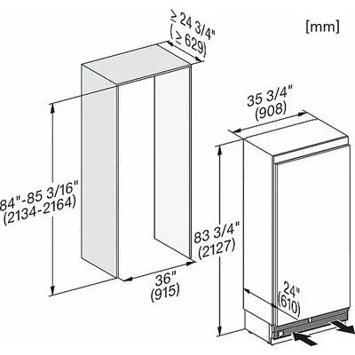 Miele K 2902 Vi - MasterCool-Kühlschrank, Vollintegriert, Nische 214 x 91 cm