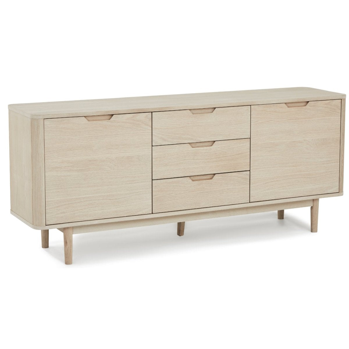 Sideboard mit 2 Türen - 180 cm breit - Eiche bianco