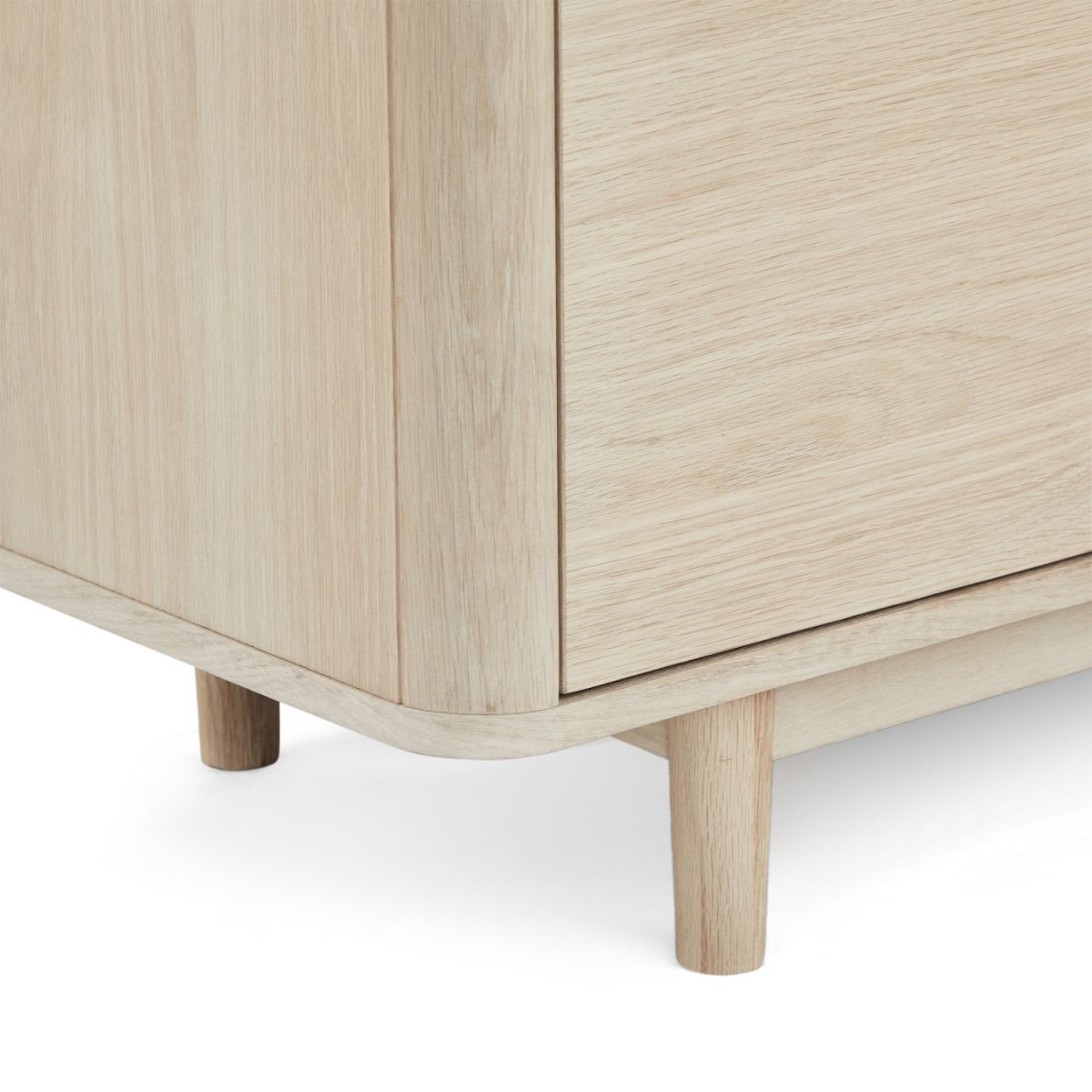 TV-Tisch mit 2 Türen - 180 cm breit - Eiche bianco