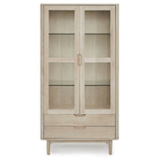 Vitrine mit LED-Beleuchtung - 100 cm breit - Eiche bianco