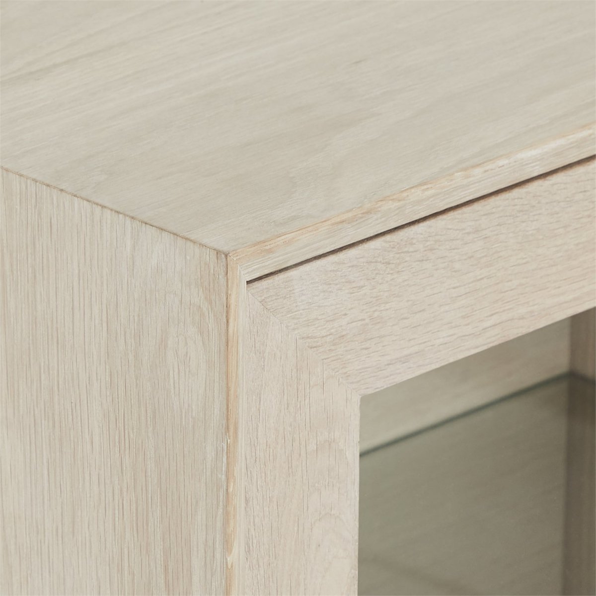 Wandschrank mit LED-Beleuchtung - 160 cm breit - Eiche bianco