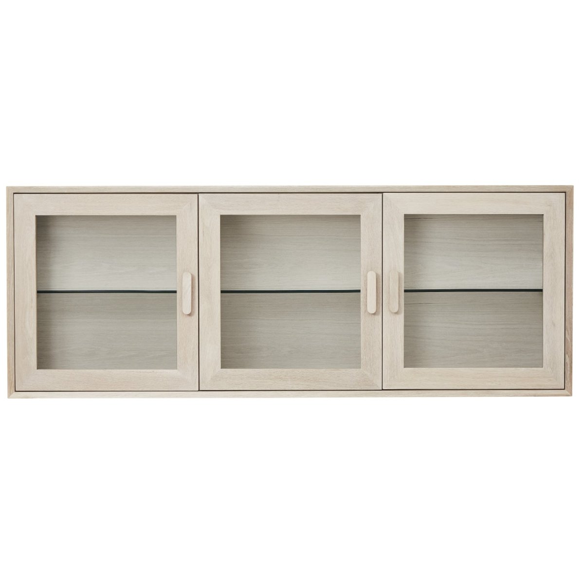 Wandschrank mit LED-Beleuchtung - 160 cm breit - Eiche bianco