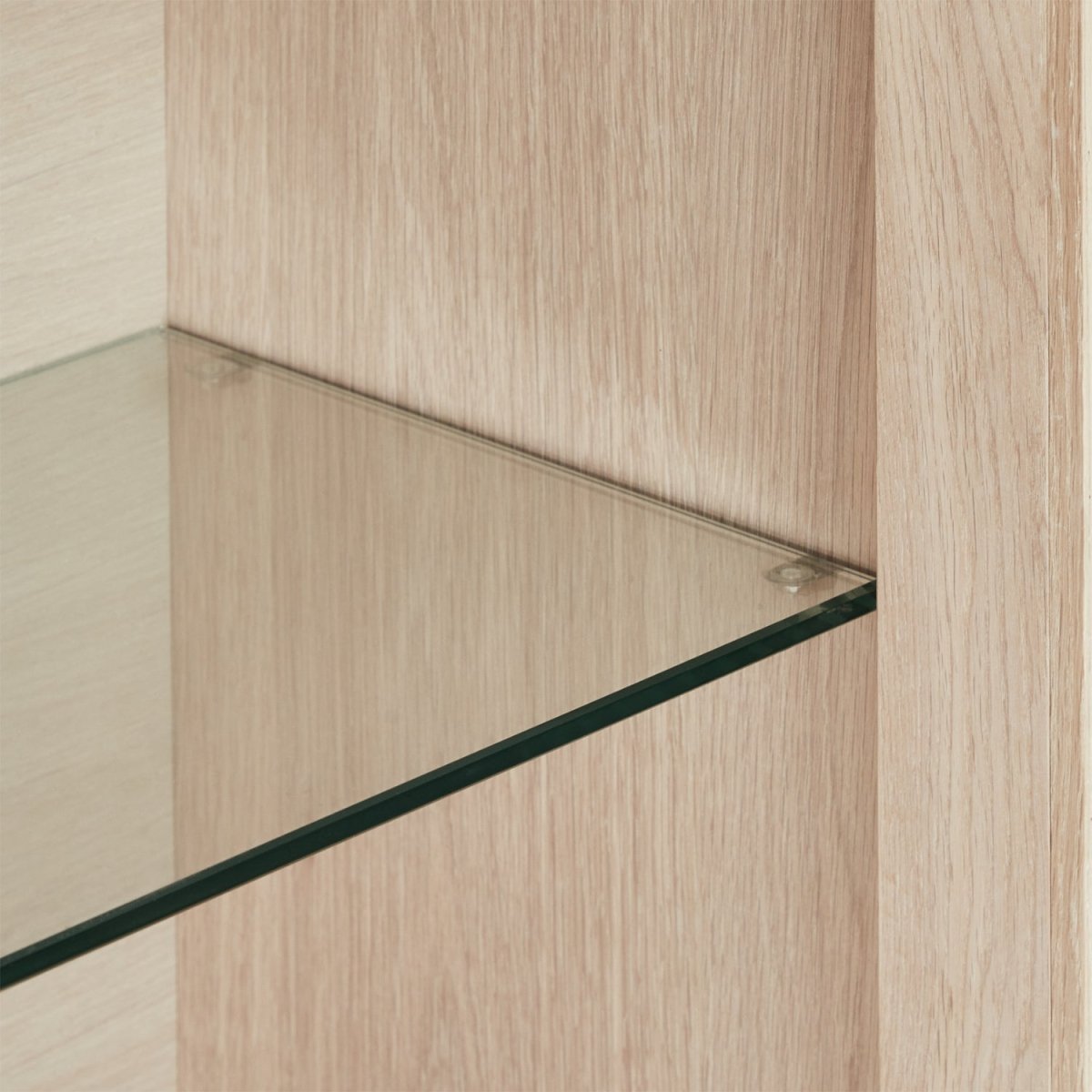 Wandschrank mit LED-Beleuchtung - 212 cm breit - Eiche bianco