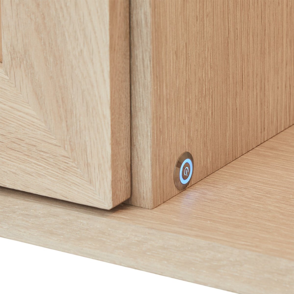 Wandschrank mit LED-Beleuchtung - 212 cm breit - Eiche bianco