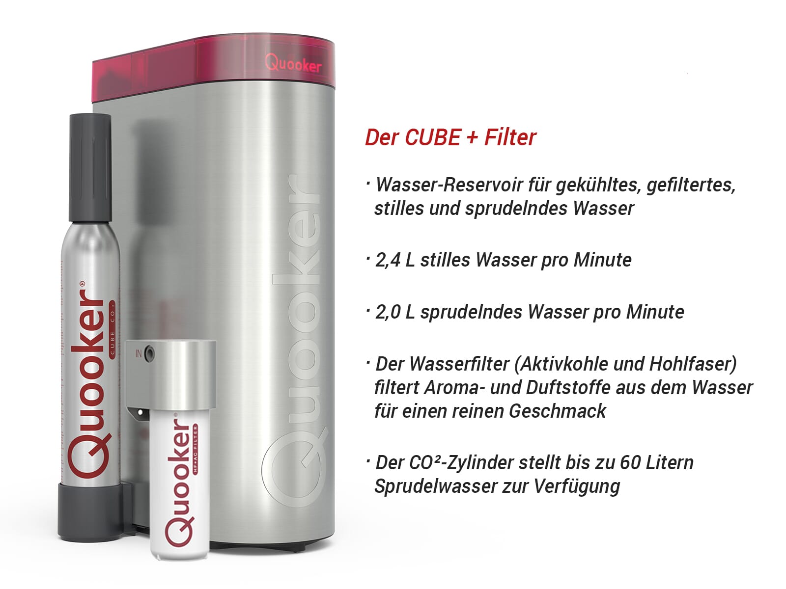 Quooker PRO3 & CUBE | Flex CHR (verchromt glänzend) inkl. Cube-Filter