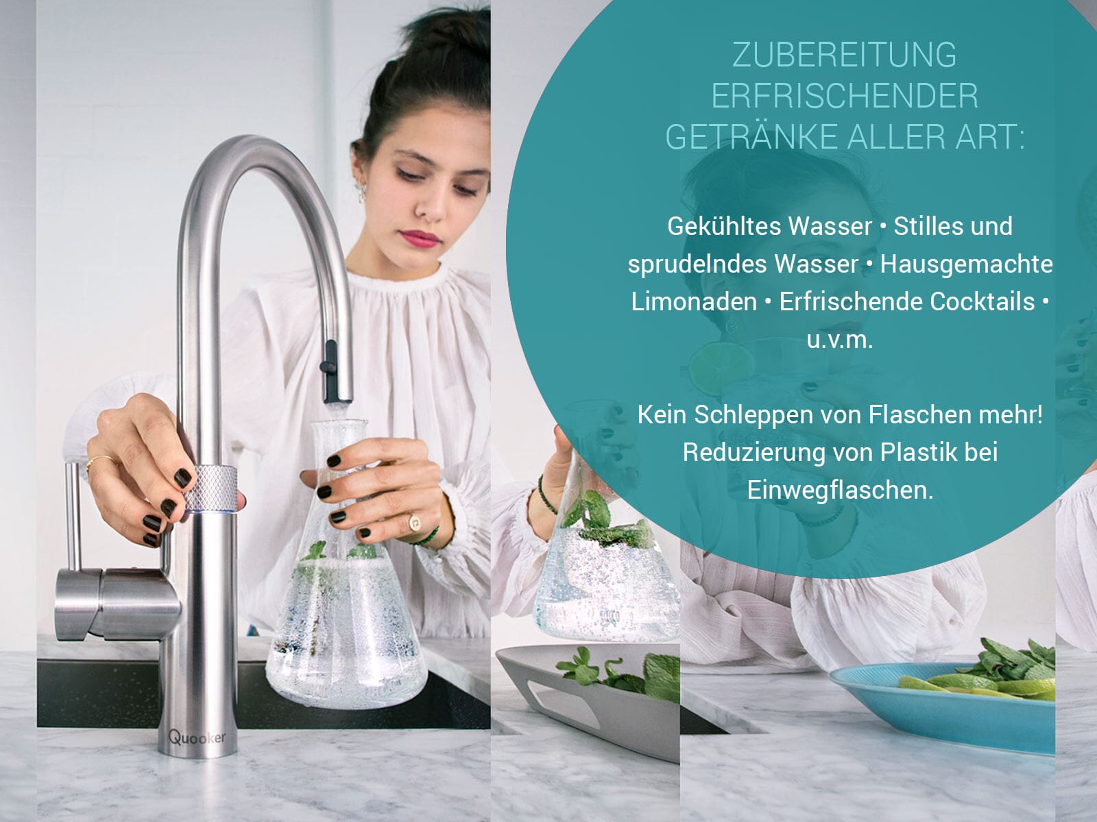 Quooker PRO3 & CUBE | Flex CHR (verchromt glänzend) inkl. Cube-Filter