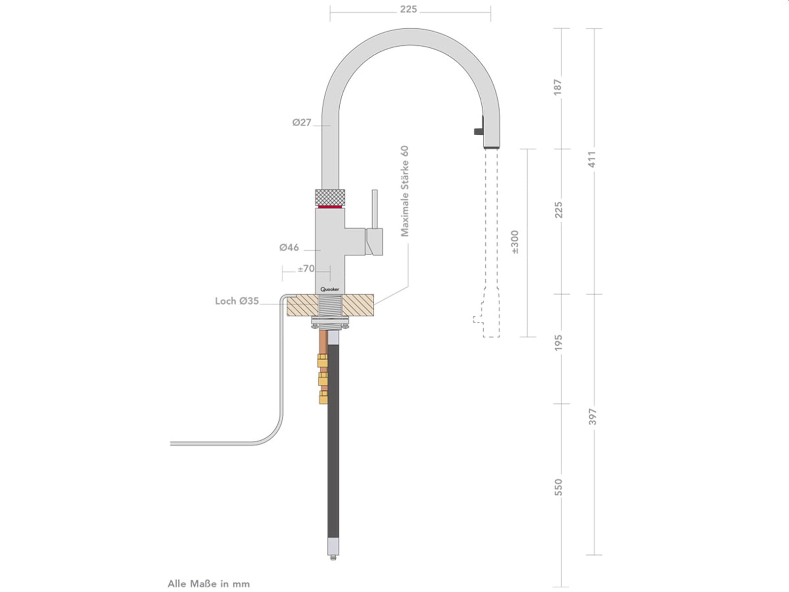 Quooker PRO3 B Flex BLK (schwarz)