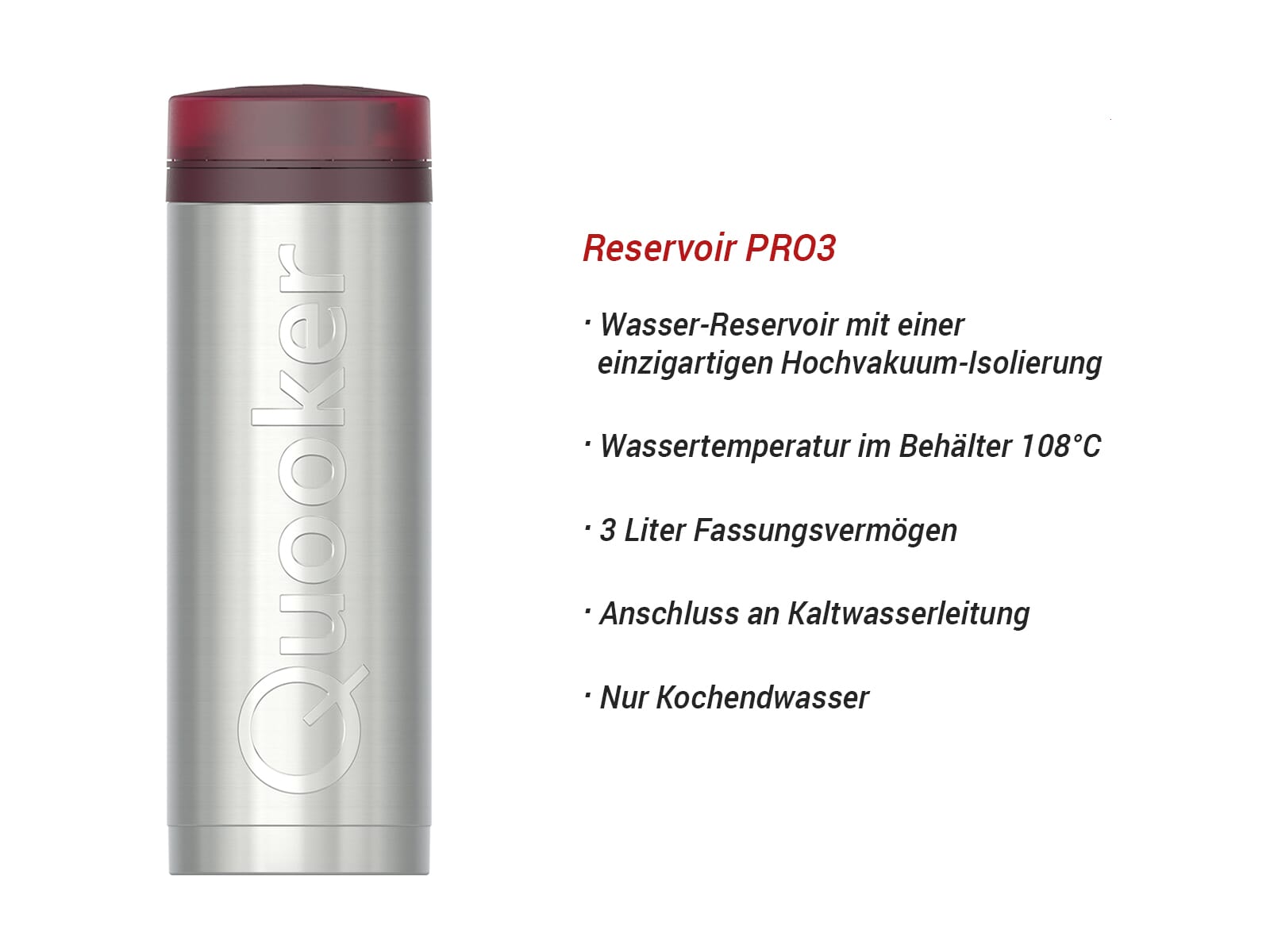 Quooker PRO3 & Cube | Front BLK (Schwarz) inkl. Cube-Filter