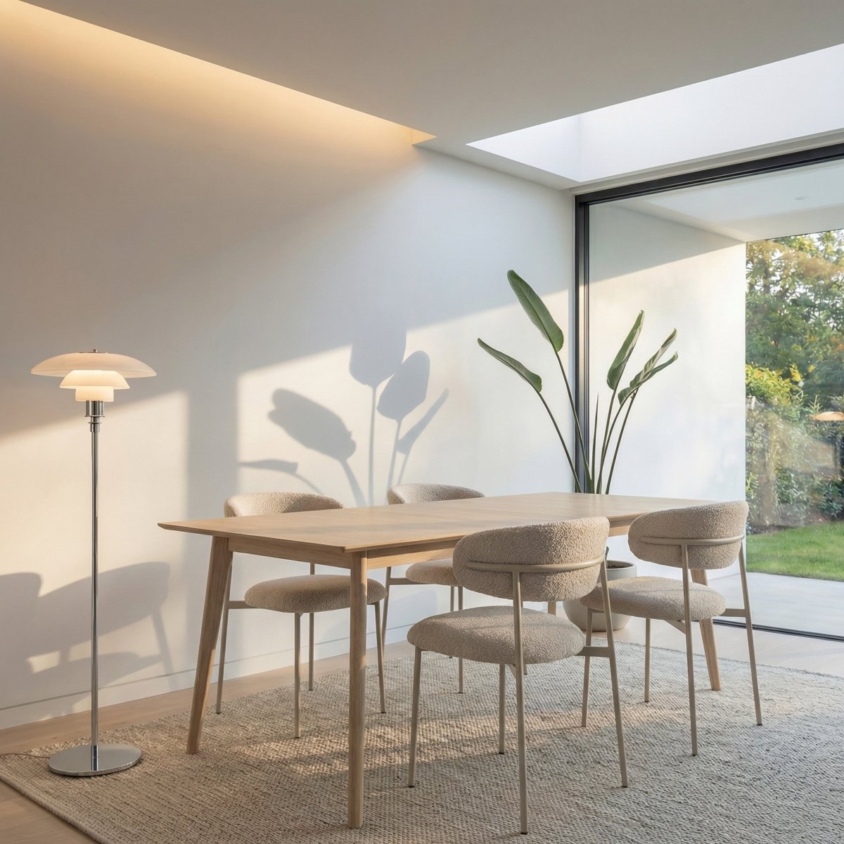Rechteckiger Esstisch 170x95 cm - Ausziehbar bis 270 cm - Eiche bianco