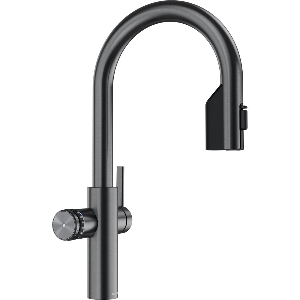 BLANCO CHOICE Icona-C Kochendwasser-Küchenarmatur mit Filter- & Soda-Funktion,satin platinum