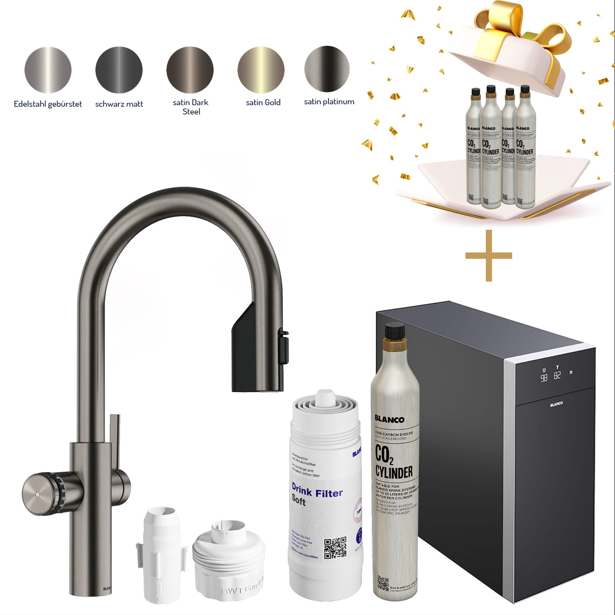 Blanco Set Trinkwasserarmatur | Choice Icona-C Kochendwasser + Kühl- und Karbonisierungseinheit Choice.All, Blanco Choice Icona Choice.All (Copy)