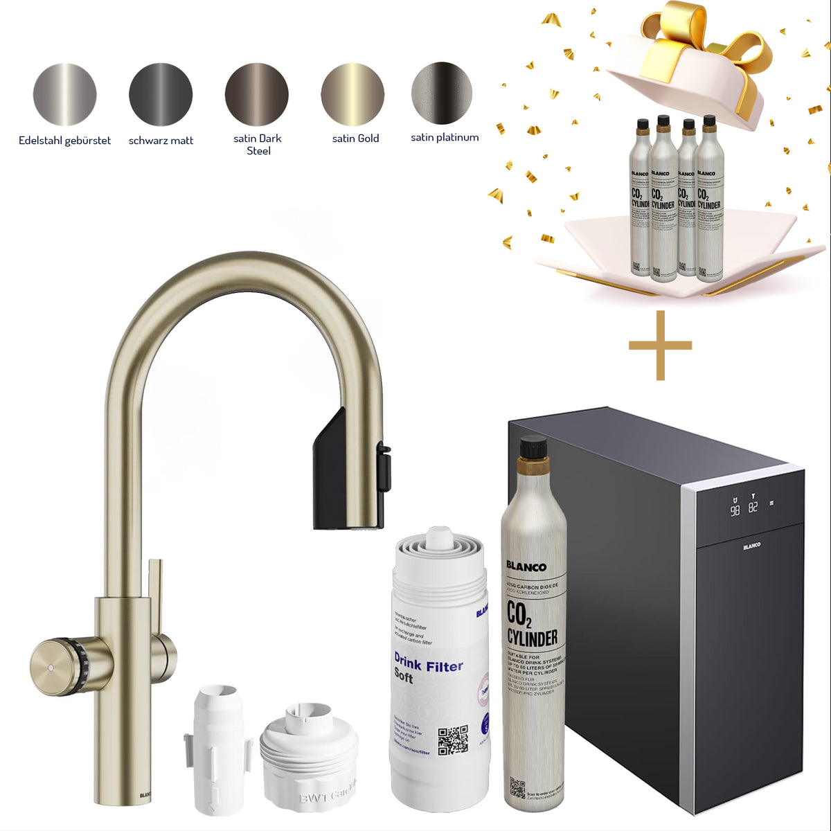 Blanco Set Trinkwasserarmatur | Choice Icona-C Kochendwasser + Kühl- und Karbonisierungseinheit Choice.All, Blanco Choice Icona Choice.All (Copy)