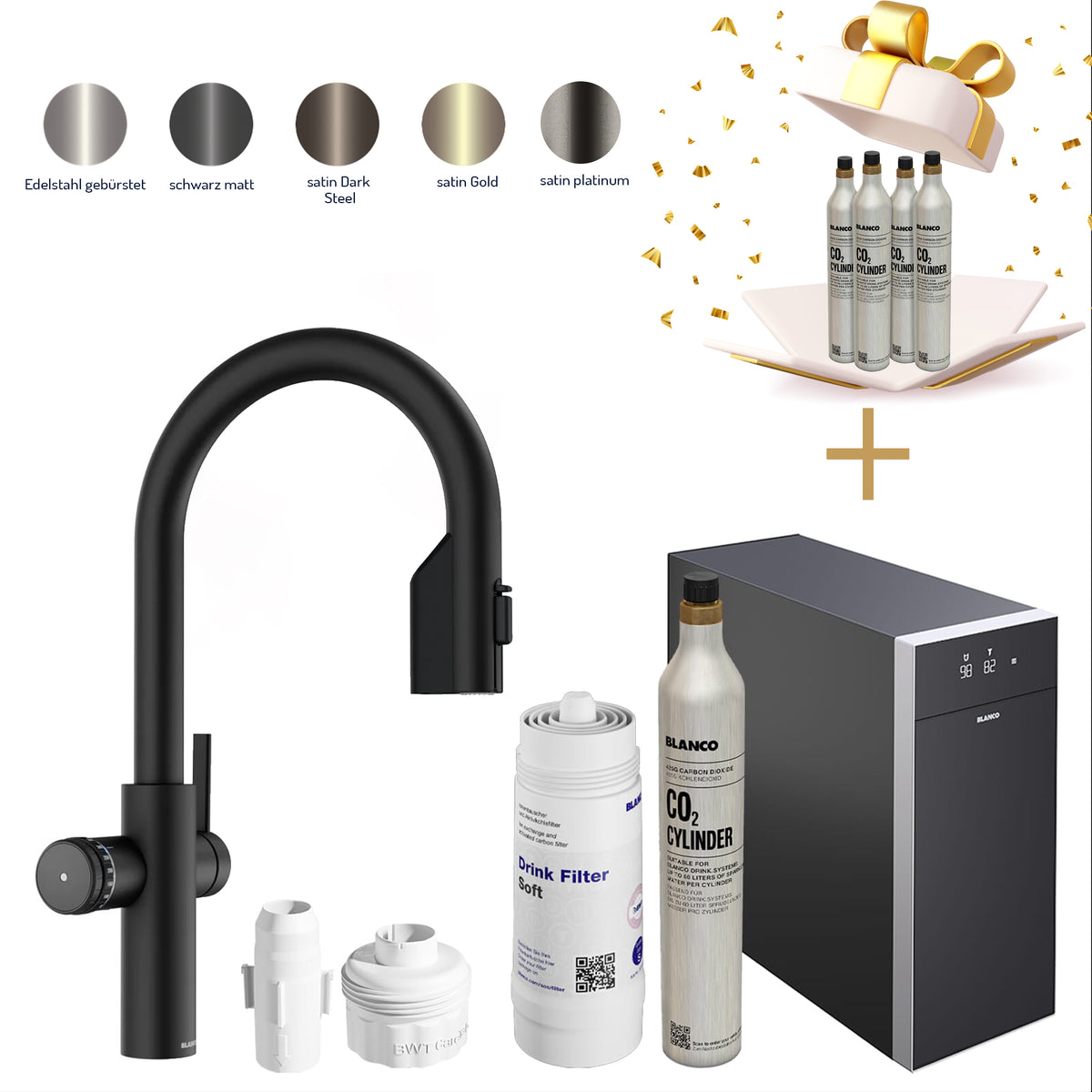 Blanco Set Trinkwasserarmatur | Choice Icona-C Kochendwasser + Kühl- und Karbonisierungseinheit Choice.All, Blanco Choice Icona Choice.All (Copy)