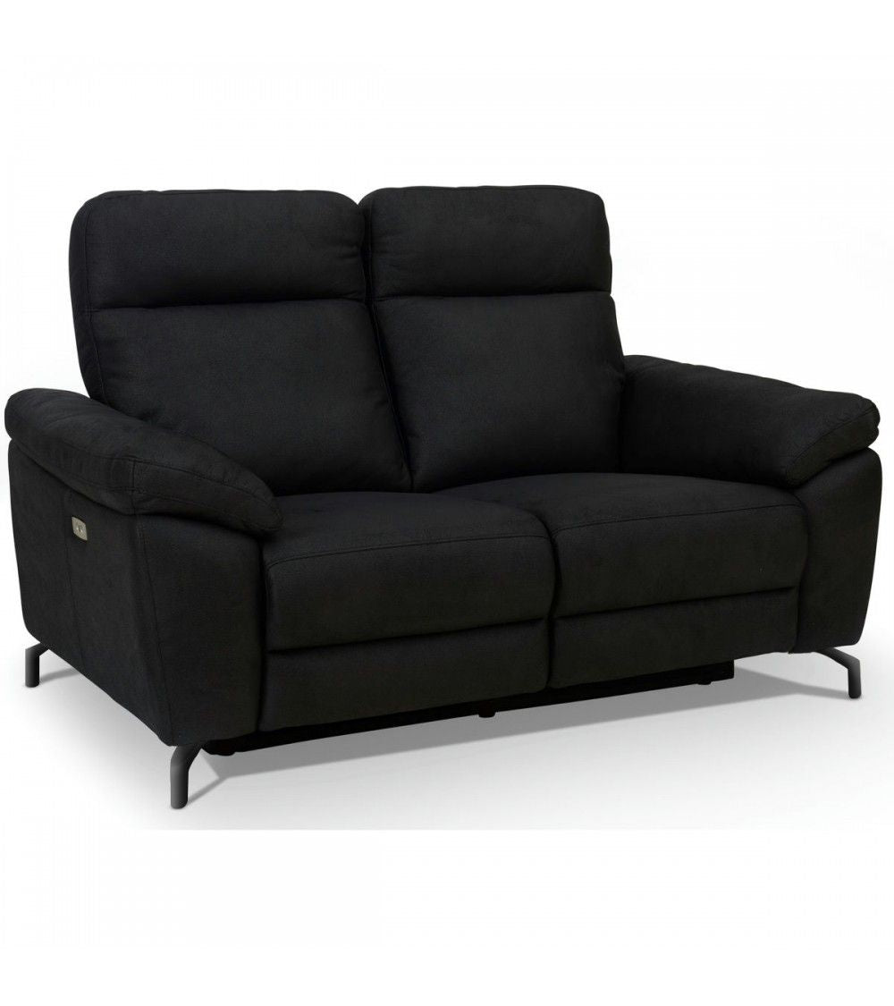 Elektrisches 2-Sitzer Relaxsofa Selesta – Stoff Schwarz mit USB