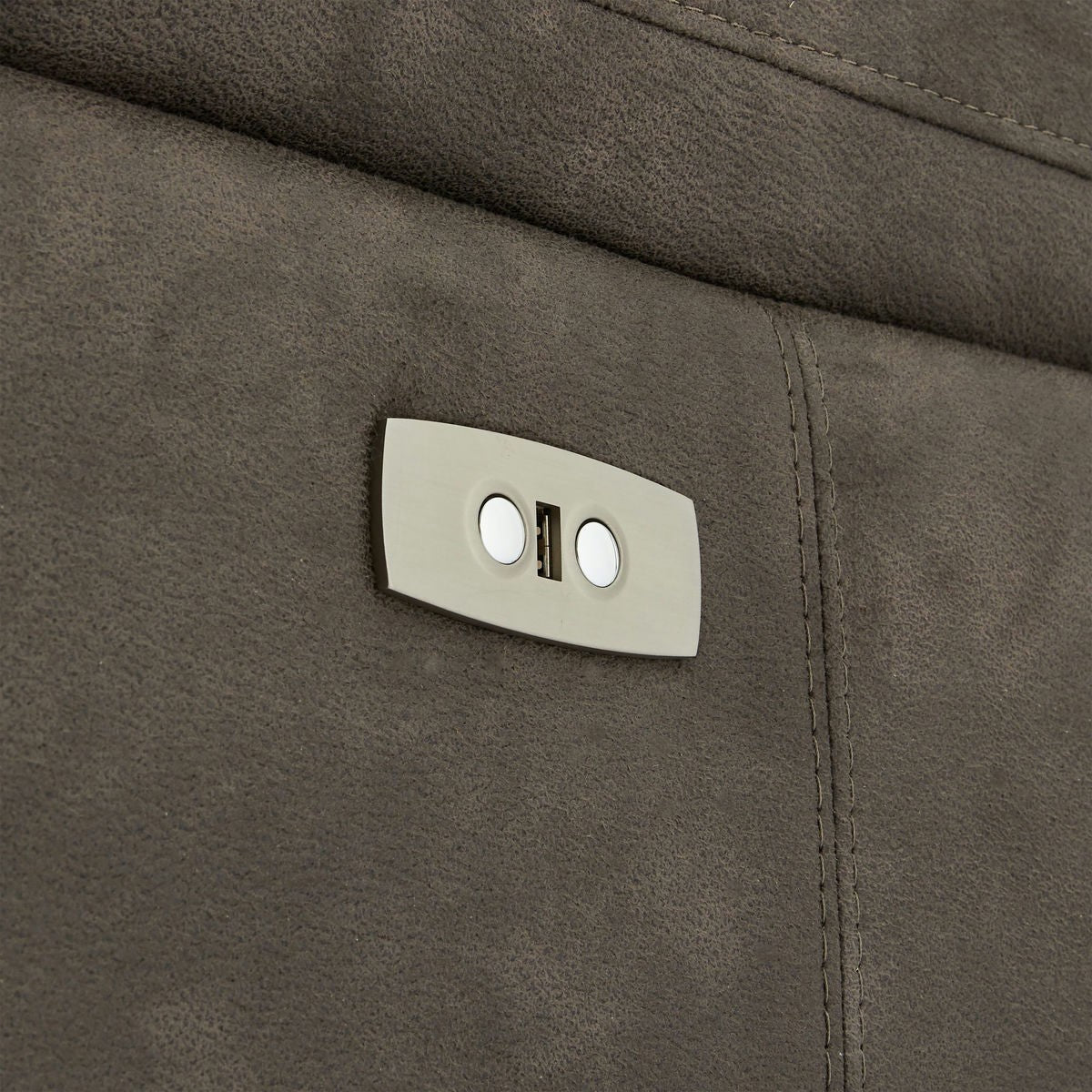 2-Sitzer Sofa - mit Elektrische Relaxfunktion, USB - Stoffbezug Taupe Grau