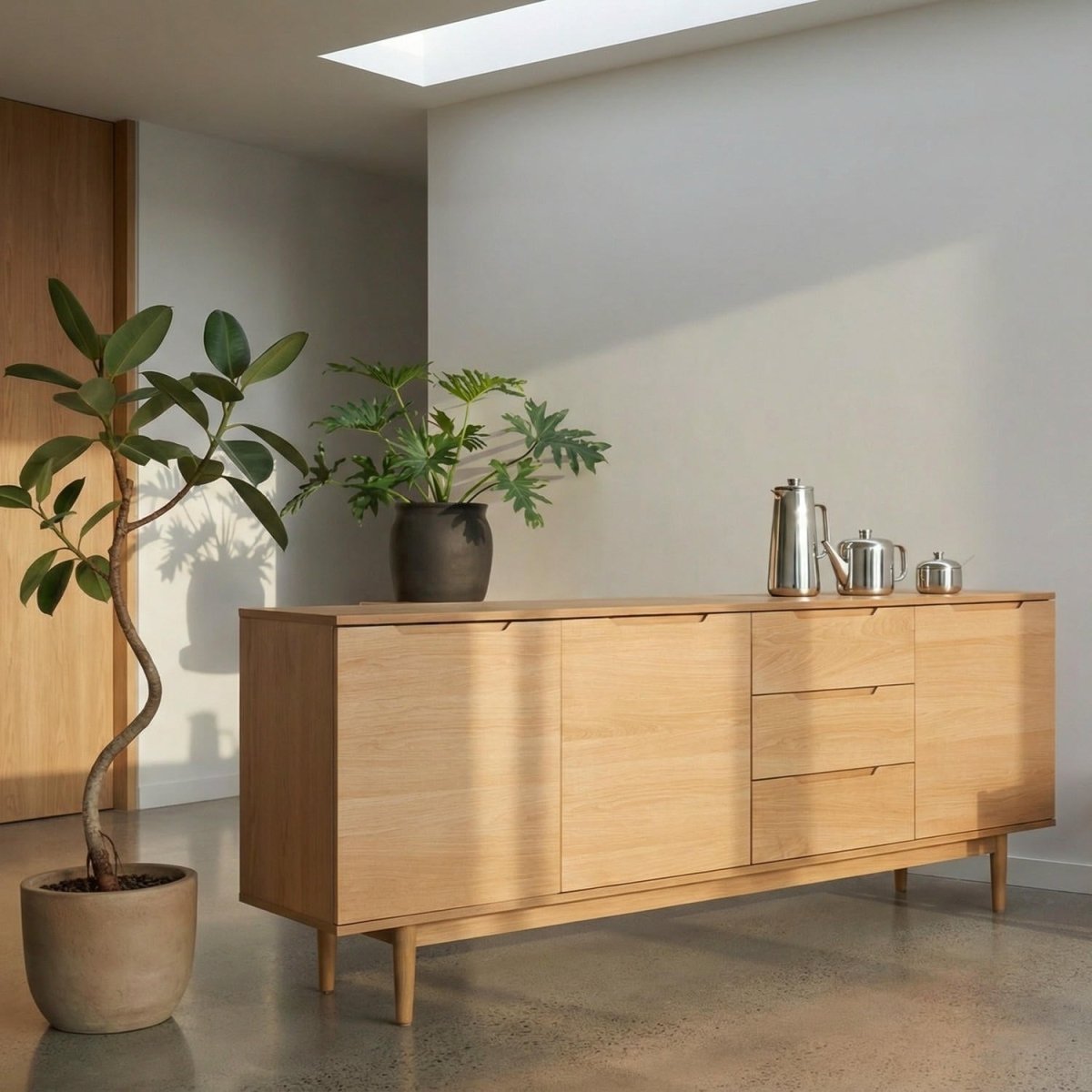 Sideboard mit 3 Türen - 213 cm breit - Wildeiche